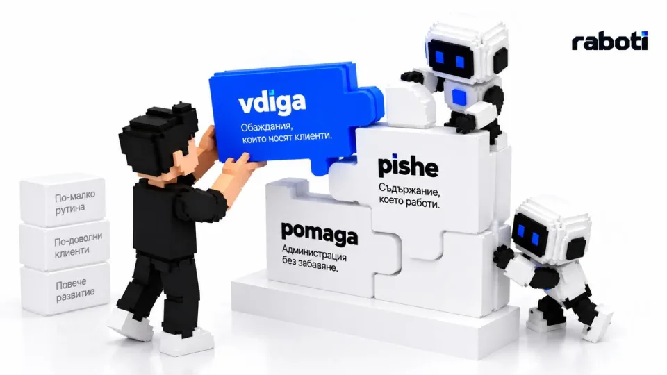 Vdiga, Pishe и Pomaga се събират като три отделни части на една работна система